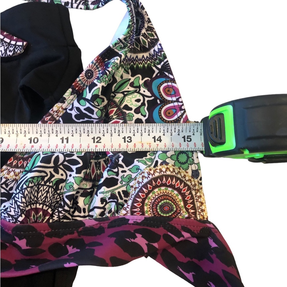 XXL bathing suit bikini 52” band that ties 34” chest 30” waist stretch black - Picture 7 of 7